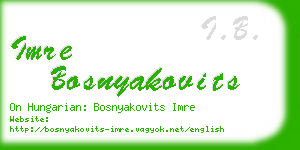 imre bosnyakovits business card